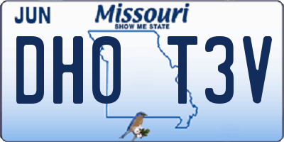 MO license plate DH0T3V