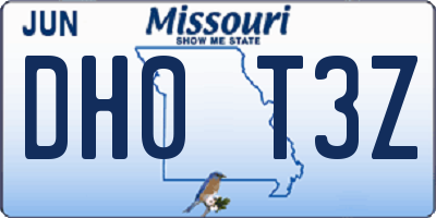 MO license plate DH0T3Z