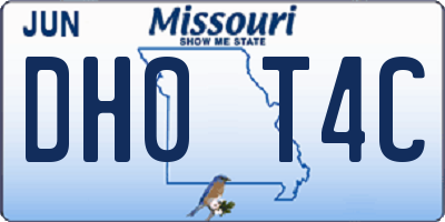 MO license plate DH0T4C