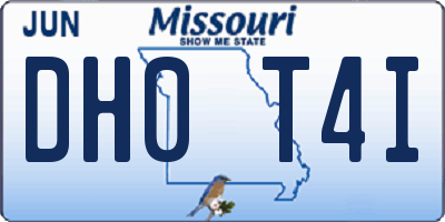 MO license plate DH0T4I