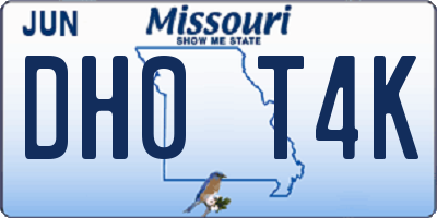 MO license plate DH0T4K