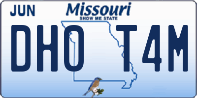 MO license plate DH0T4M