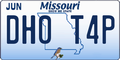 MO license plate DH0T4P