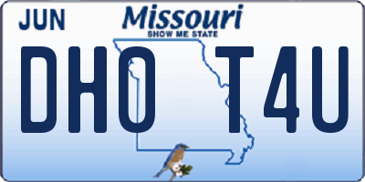 MO license plate DH0T4U