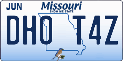 MO license plate DH0T4Z