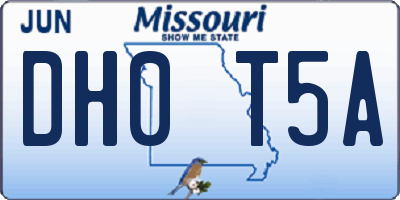 MO license plate DH0T5A