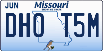 MO license plate DH0T5M