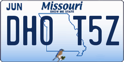 MO license plate DH0T5Z
