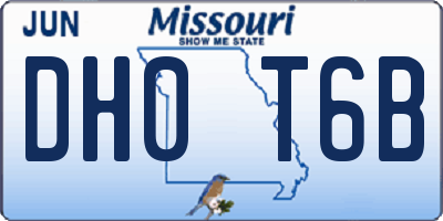 MO license plate DH0T6B