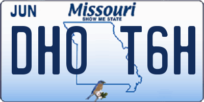 MO license plate DH0T6H
