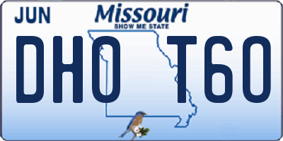 MO license plate DH0T6O