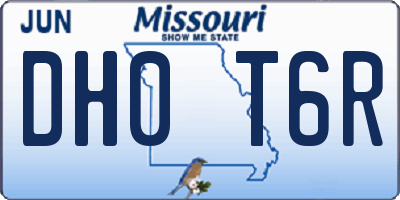 MO license plate DH0T6R
