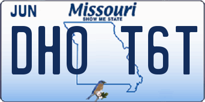 MO license plate DH0T6T