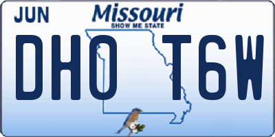 MO license plate DH0T6W