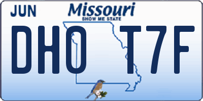 MO license plate DH0T7F