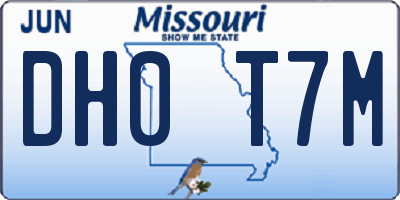 MO license plate DH0T7M