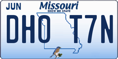 MO license plate DH0T7N