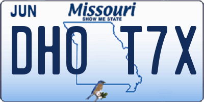 MO license plate DH0T7X