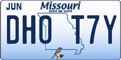 MO license plate DH0T7Y