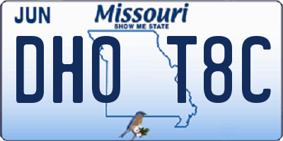 MO license plate DH0T8C