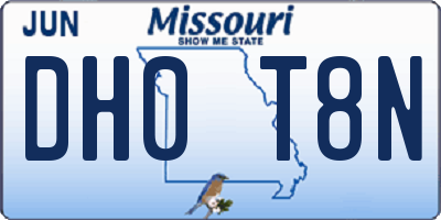 MO license plate DH0T8N