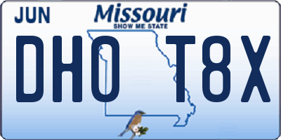 MO license plate DH0T8X