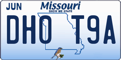 MO license plate DH0T9A
