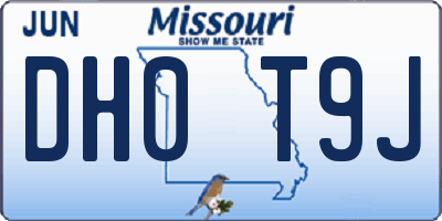 MO license plate DH0T9J