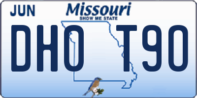 MO license plate DH0T9O