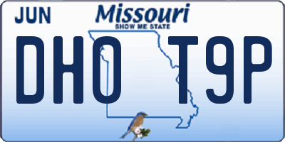 MO license plate DH0T9P