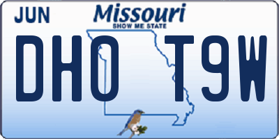 MO license plate DH0T9W