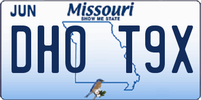 MO license plate DH0T9X