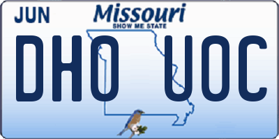MO license plate DH0U0C