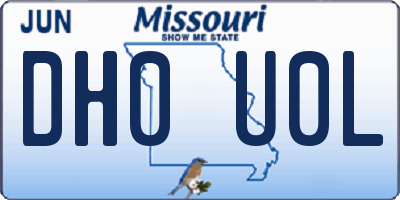MO license plate DH0U0L