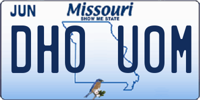 MO license plate DH0U0M