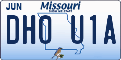 MO license plate DH0U1A