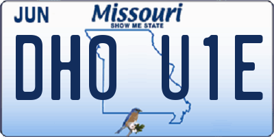 MO license plate DH0U1E