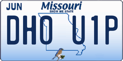 MO license plate DH0U1P