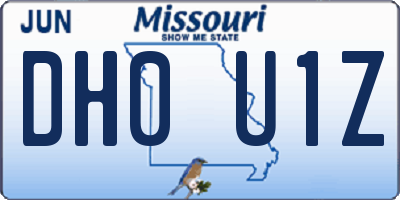 MO license plate DH0U1Z