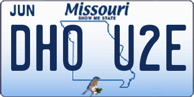 MO license plate DH0U2E