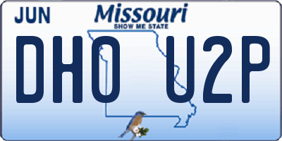 MO license plate DH0U2P