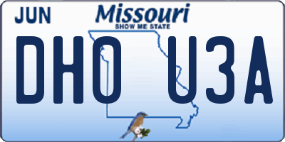 MO license plate DH0U3A