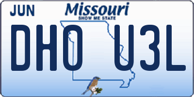 MO license plate DH0U3L
