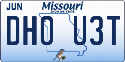 MO license plate DH0U3T