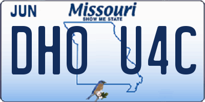 MO license plate DH0U4C