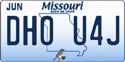 MO license plate DH0U4J