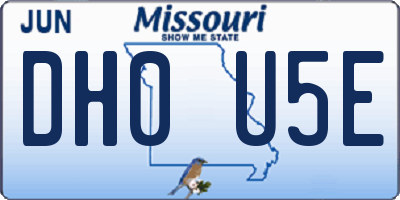MO license plate DH0U5E