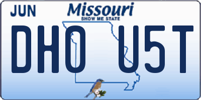 MO license plate DH0U5T