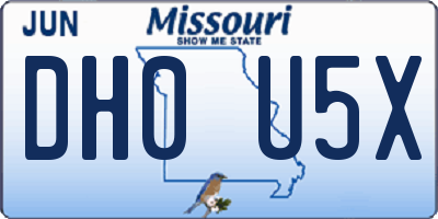 MO license plate DH0U5X