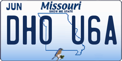 MO license plate DH0U6A
